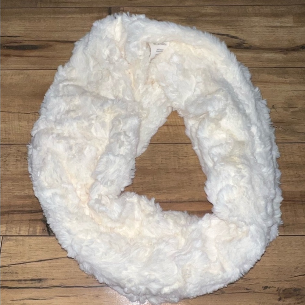 White Faux Fur Infinity Scarf